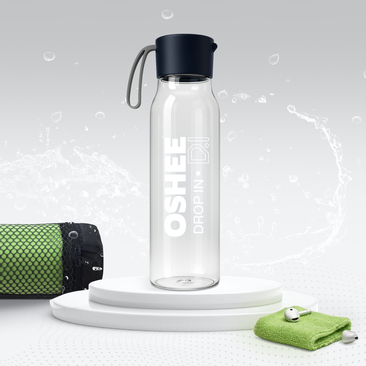 TRANSPARENTE 550-ML-FLASCHE AUS ROBUSTEM TRITAN