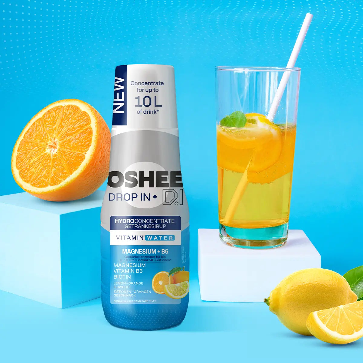 Getränkesirup OSHEE DROP IN Zitrone-Orange – Vitamine und Magnesium – 500 ml