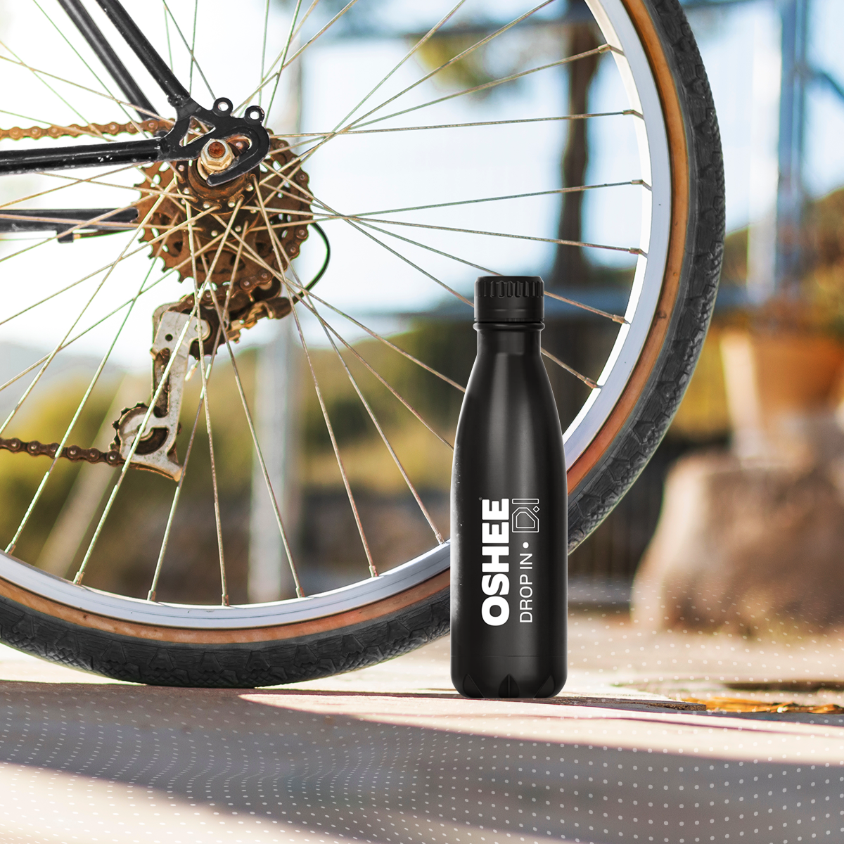 Thermosflasche aus Edelstahl, schwarz, 500 ml